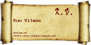 Kun Vilmos névjegykártya